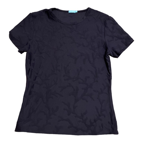 J. McLaughlin Tops - J. McLaughlin Tee Jacquard Print Navy Blue Size Medium
